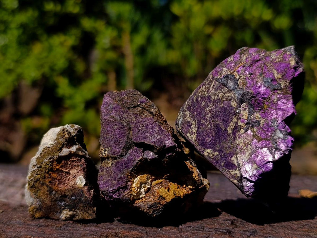 Natural Metallic Cobbed Purpurite Specimens x 35 From Erongo, Namibia