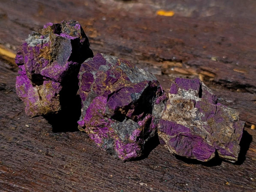 Natural Metallic Cobbed Purpurite Specimens x 35 From Erongo, Namibia