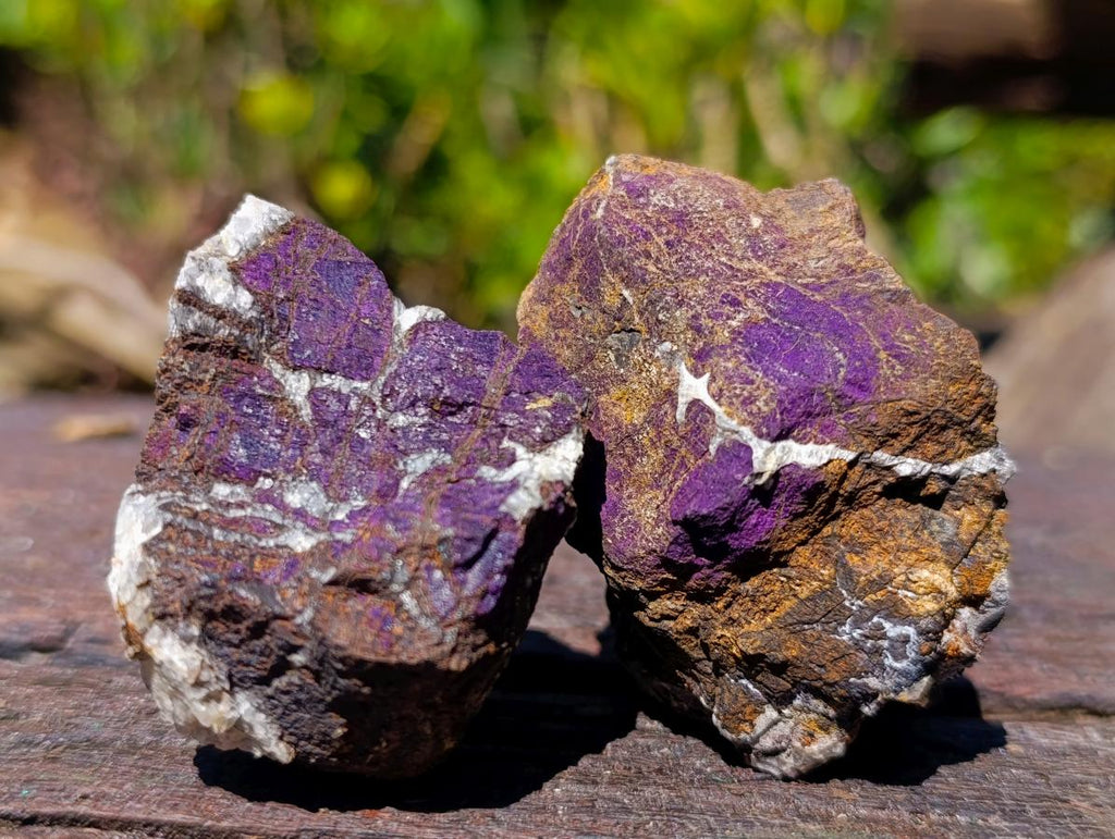 Natural Metallic Cobbed Purpurite Specimens x 35 From Erongo, Namibia