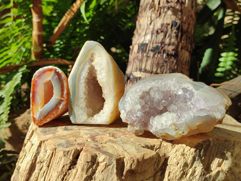 Polished Mix of Banded Agate Pieces x 6 From Madagascar