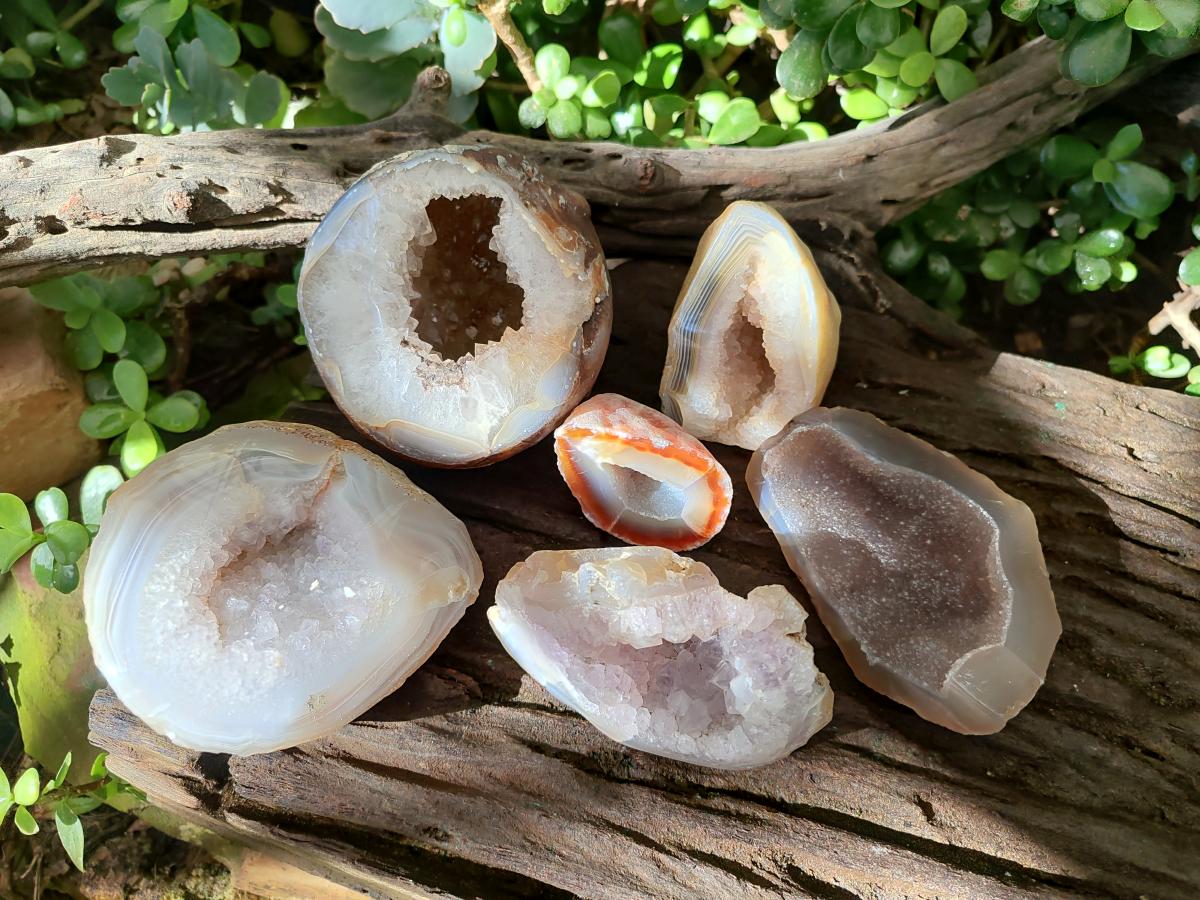 Polished Mix of Banded Agate Pieces x 6 From Madagascar