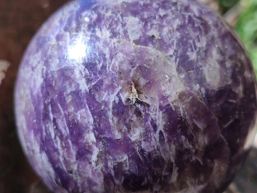 Polished Lepidolite with Pink Rubellite Spheres x 2 From Ambatondrazaka, Madagascar