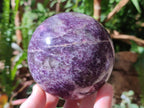 Polished Lepidolite with Pink Rubellite Spheres x 2 From Ambatondrazaka, Madagascar