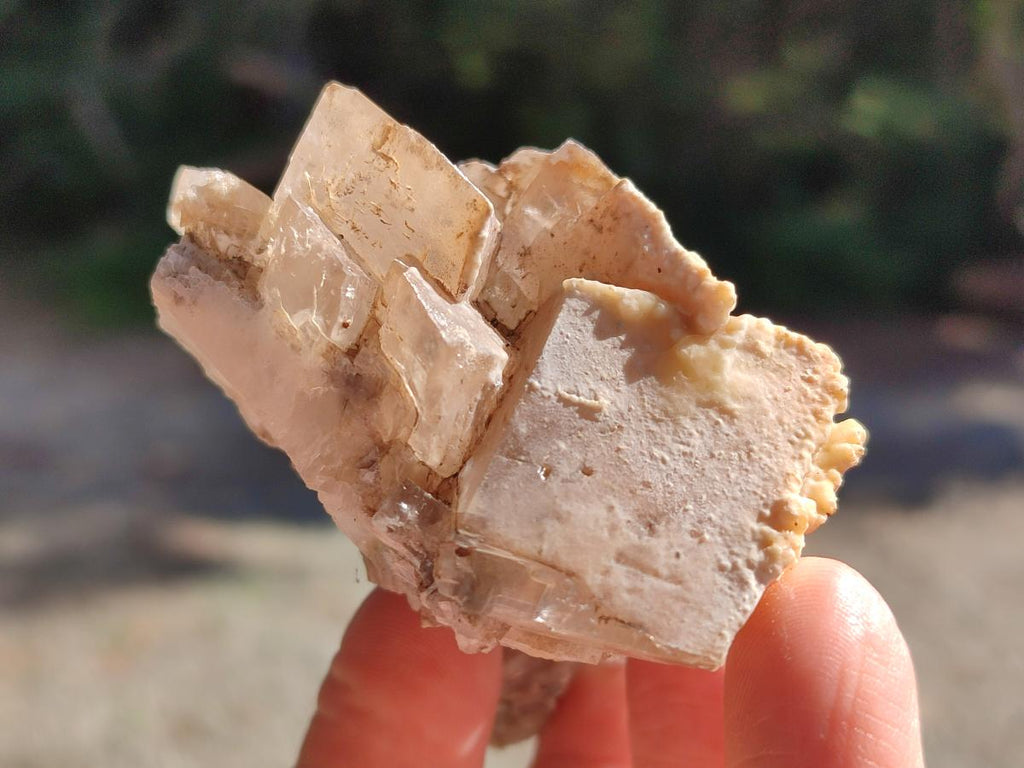 Natural Stacked Rhombohedral Calcite Specimens with Spearhead Crystals x 12 From Albert's Mountain, Lesotho