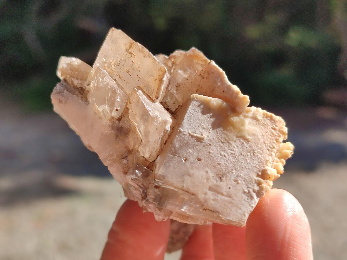 Natural Stacked Rhombohedral Calcite Specimens with Spearhead Crystals x 12 From Albert's Mountain, Lesotho