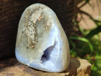 Polished and Natural Blue Lace Agate Standing Display Pieces and Free Form x 3 From Nsanje, Malawi