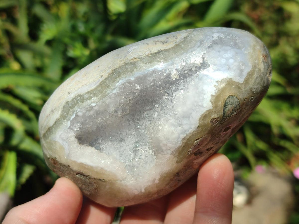 Polished and Natural Blue Lace Agate Standing Display Pieces and Free Form x 3 From Nsanje, Malawi