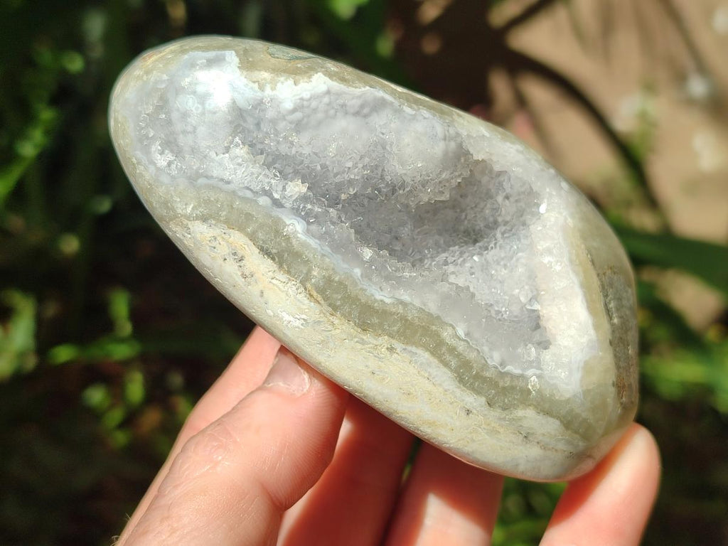 Polished and Natural Blue Lace Agate Standing Display Pieces and Free Form x 3 From Nsanje, Malawi
