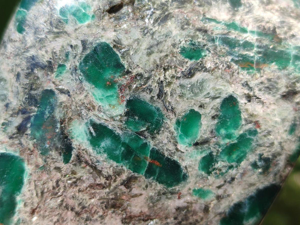 Polished Emerald Mica 'Mutokolite' Standing Display Pieces x 2 From Mutoko, Zimbabwe