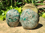 Polished Emerald Mica 'Mutokolite' Standing Display Pieces x 2 From Mutoko, Zimbabwe