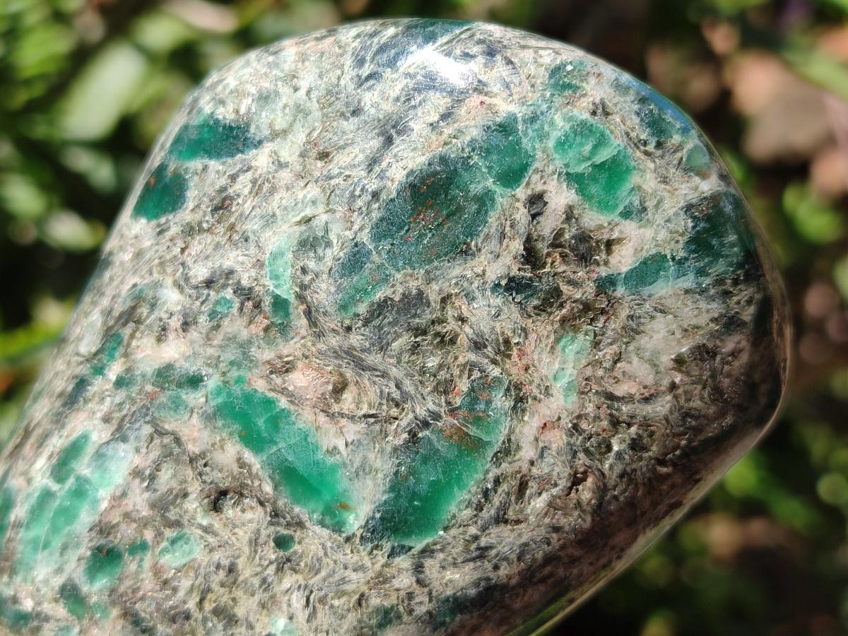 Polished Emerald Mica 'Mutokolite' Standing Display Pieces x 2 From Mutoko, Zimbabwe