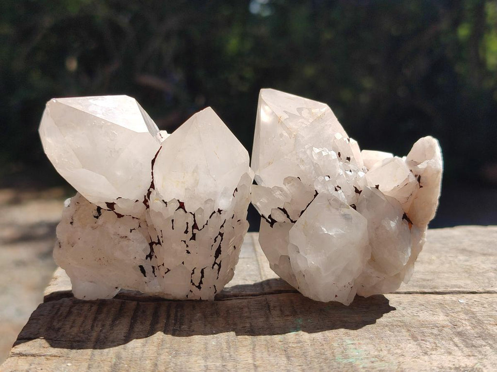 Natural Cascading Candle Quartz Crystals and Clusters x 12 From Antsirabe, Madagascar