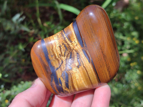 Polished Golden Tigers Eye Tumbled Free Forms x 6 From Prieska, South Africa