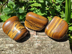 Polished Golden Tigers Eye Tumbled Free Forms x 6 From Prieska, South Africa