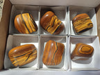 Polished Golden Tigers Eye Tumbled Free Forms x 6 From Prieska, South Africa