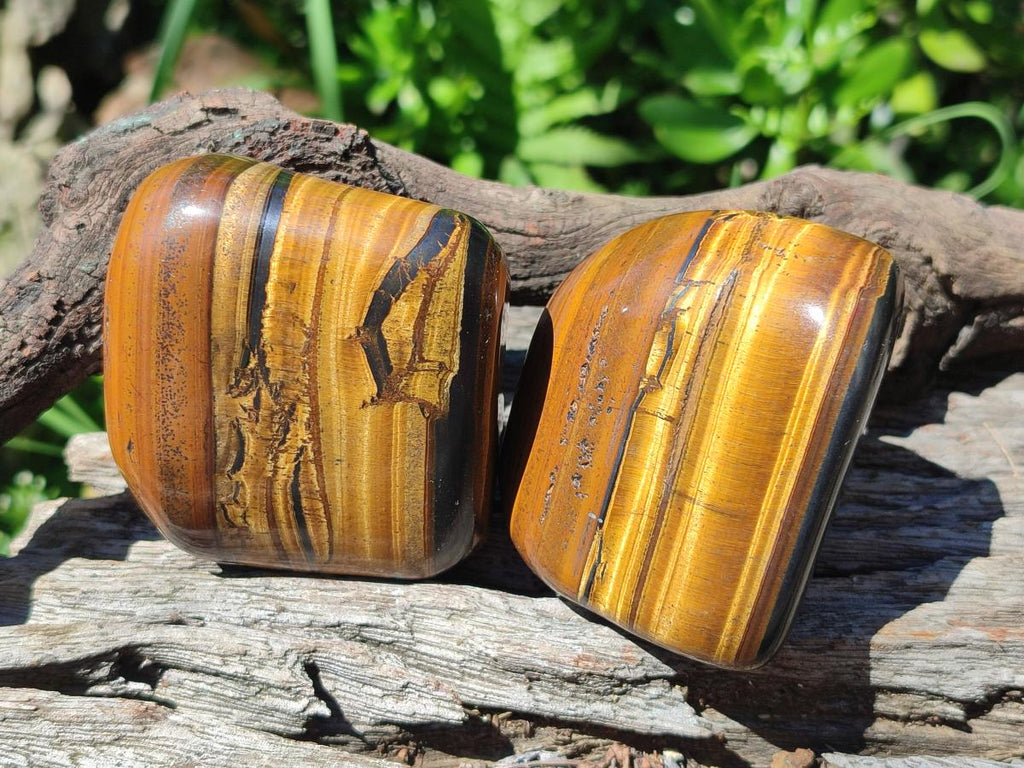 Polished Golden Tigers Eye Tumbled Free Forms x 6 From Prieska, South Africa