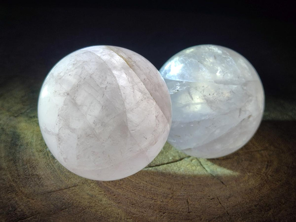 Polished Gemmy Star Rose Quartz Spheres x 6 From Madagascar