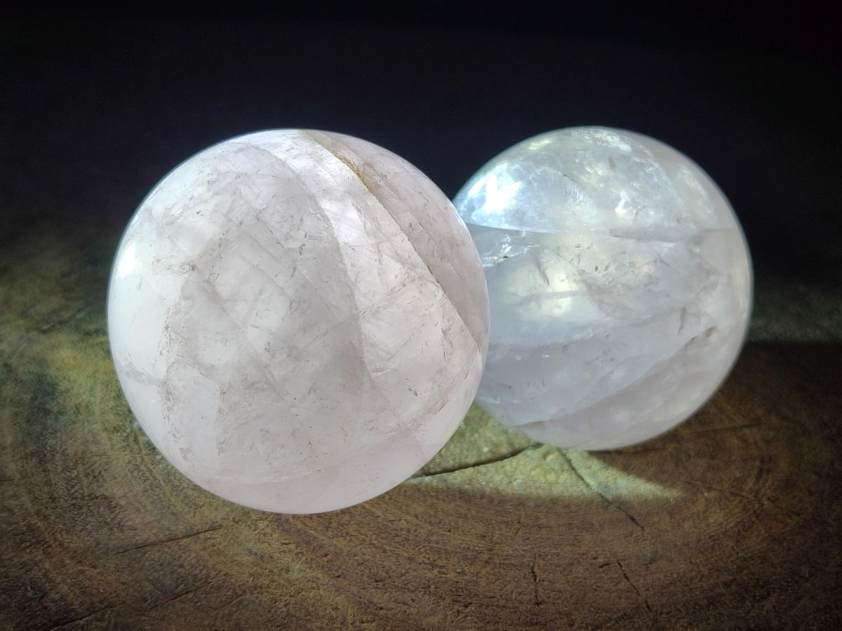 Polished Gemmy Star Rose Quartz Spheres x 6 From Madagascar