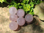 Polished Gemmy Star Rose Quartz Spheres x 6 From Madagascar