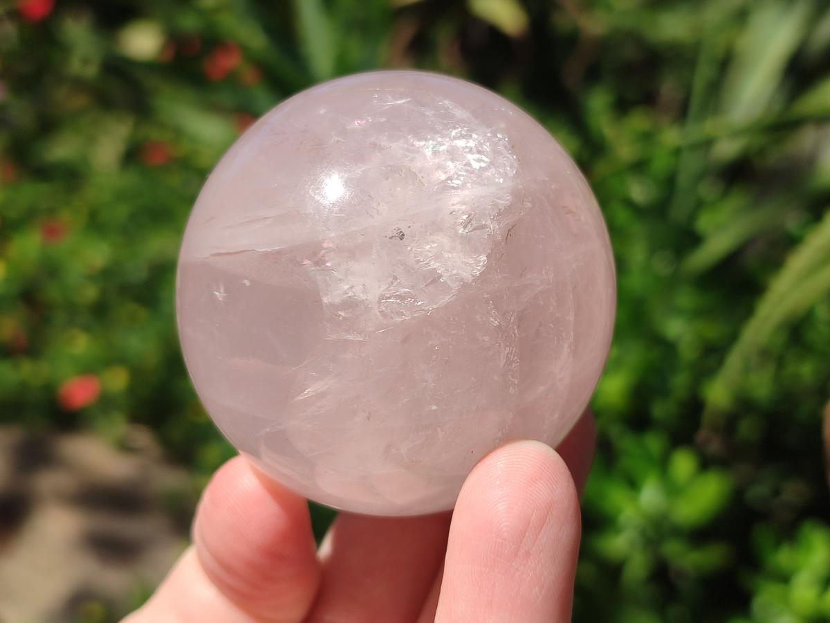 Polished Gemmy Star Rose Quartz Spheres x 6 From Madagascar