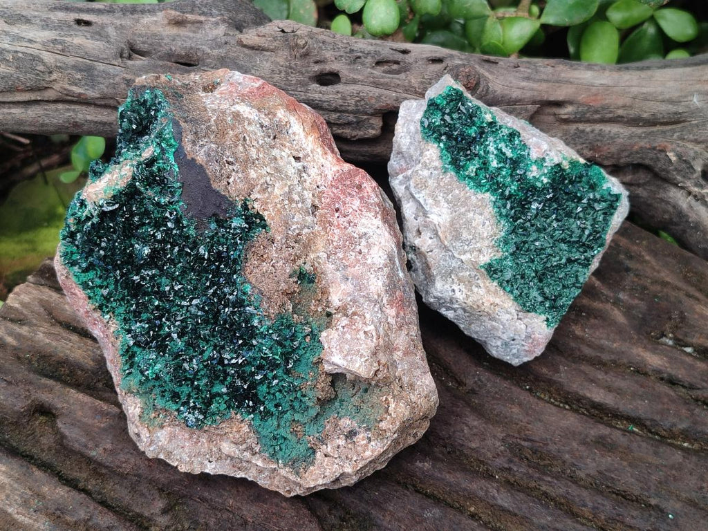 Natural Crystalline Malachite Specimens x 2 From Tenke Fungurume, Congo