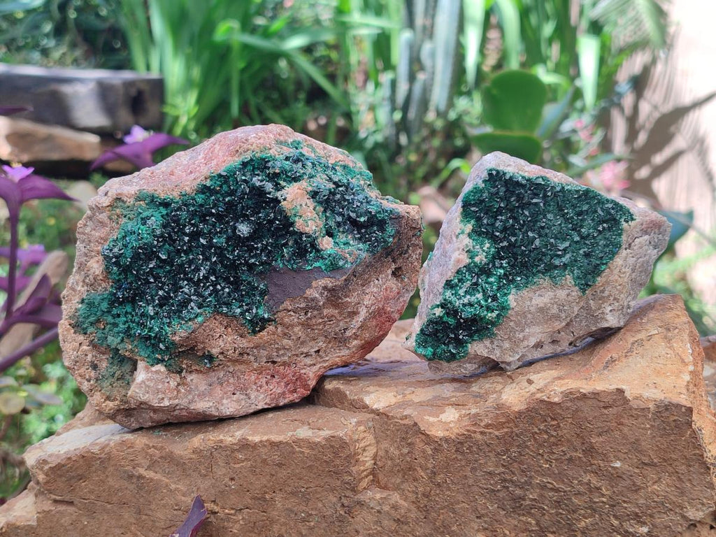 Natural Crystalline Malachite Specimens x 2 From Tenke Fungurume, Congo