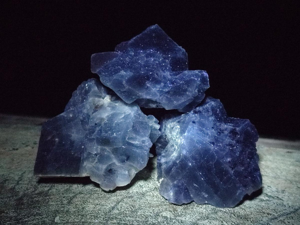 Natural Sky Blue Calcite Specimens with Metallic Titanium and Hematite x 24 From Spitzkop, Namibia - Toprock Gemstones and Minerals 