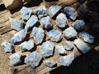 Natural Sky Blue Calcite Specimens with Metallic Titanium and Hematite x 24 From Spitzkop, Namibia - Toprock Gemstones and Minerals 