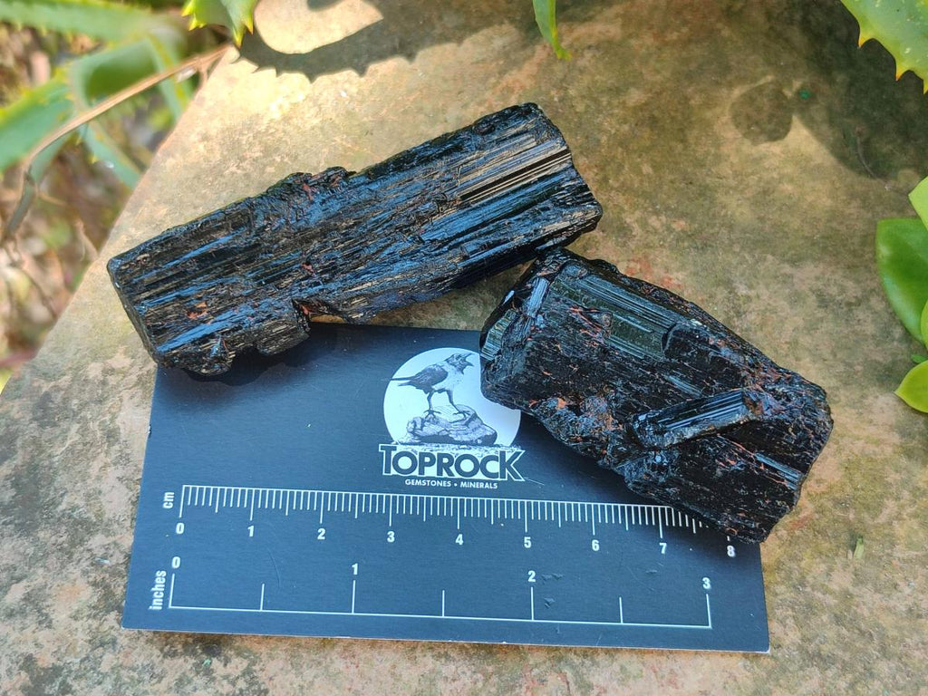 Natural Rough Black Tourmaline Crystals x 25 From Zambia - Toprock Gemstones and Minerals 