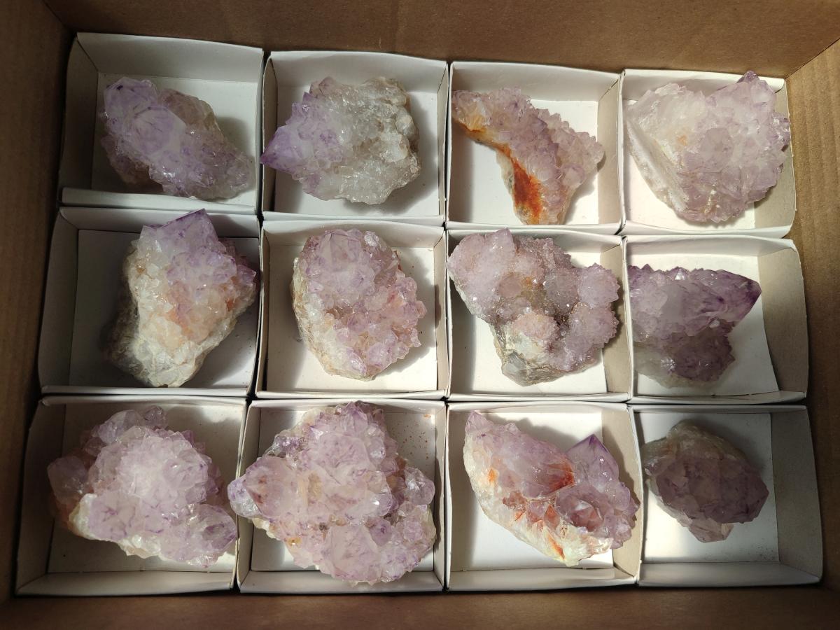 Natural Spirit Amethyst Clusters x 12 From Boekenhouthoek, South Africa - Toprock Gemstones and Minerals 