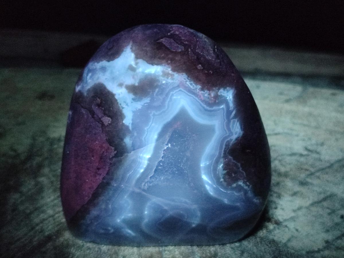 Polished and Natural Blue Lace Agate Standing Display Pieces x 2 From Nsanje, Malawi - Toprock Gemstones and Minerals 
