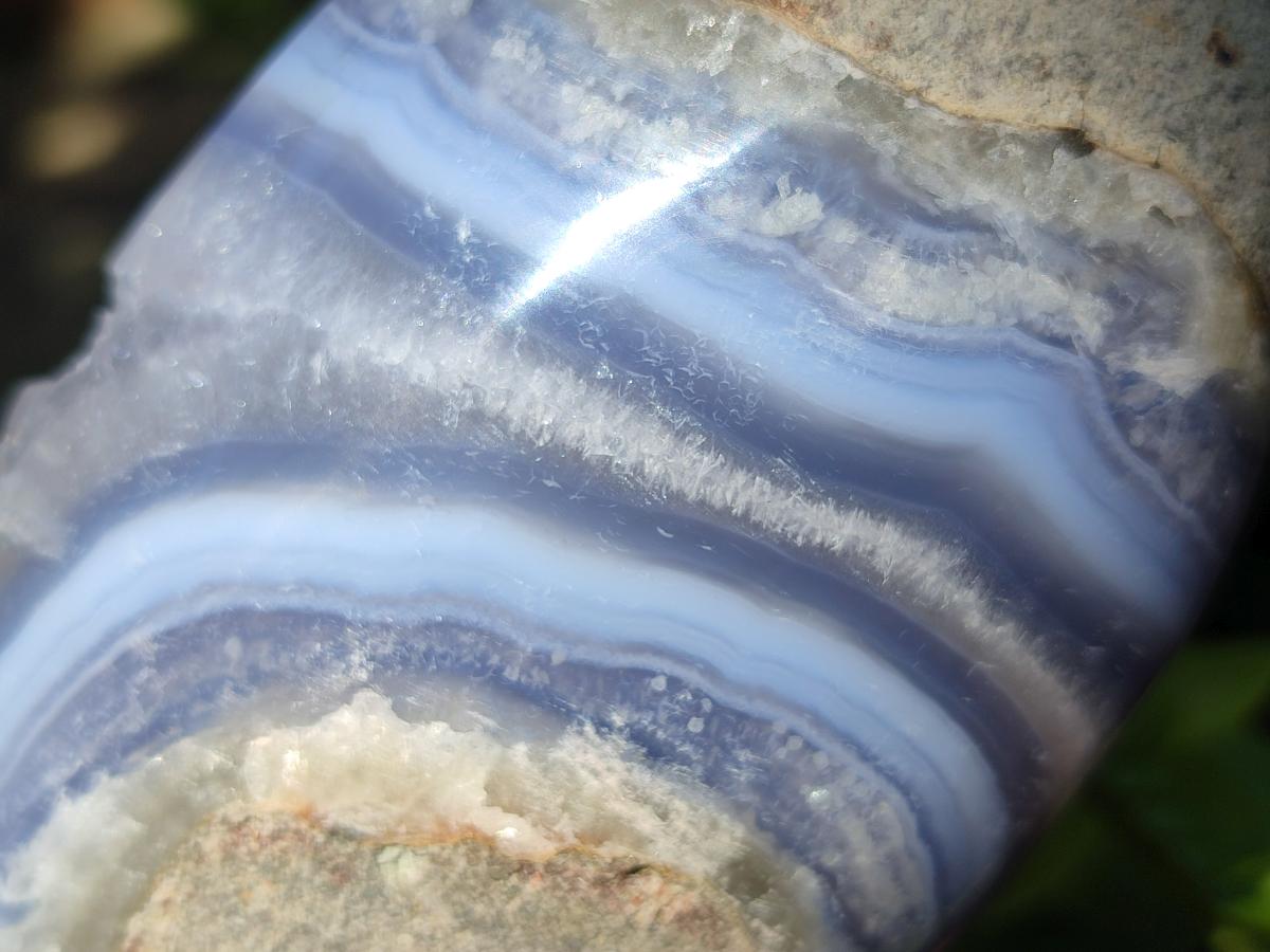 Polished and Natural Blue Lace Agate Standing Display Pieces x 2 From Nsanje, Malawi - Toprock Gemstones and Minerals 