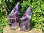 Polished Chevron Amethyst Display Crystals x 2 From Zambia - Toprock Gemstones and Minerals 