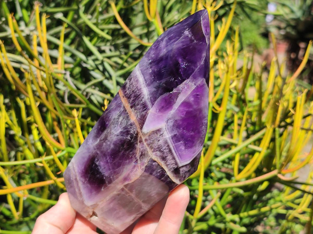 Polished Chevron Amethyst Display Crystals x 2 From Zambia - Toprock Gemstones and Minerals 