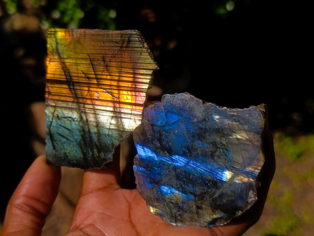 Polished One Side Labradorite Slices x 28 From Madagascar - Toprock Gemstones and Minerals 