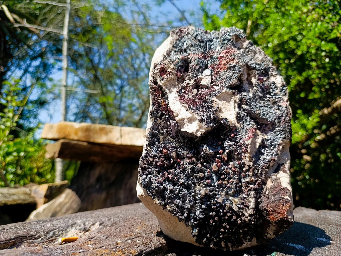 Natural Large Blacknite Cluster with Smokey Quartz x 1 From Ambositra, Madagascar - Toprock Gemstones and Minerals 