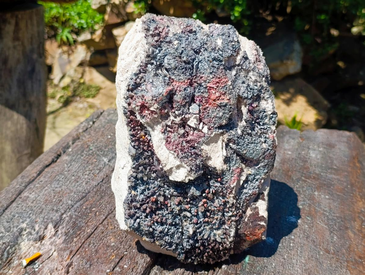 Natural Large Blacknite Cluster with Smokey Quartz x 1 From Ambositra, Madagascar - Toprock Gemstones and Minerals 