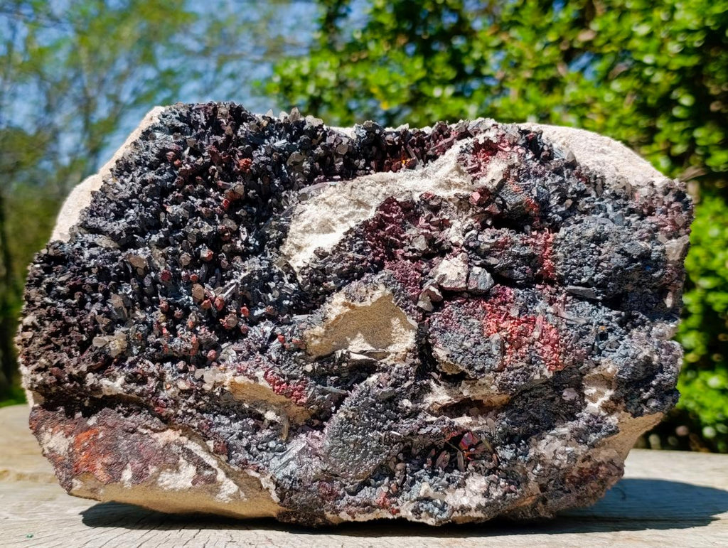 Natural Large Blacknite Cluster with Smokey Quartz x 1 From Ambositra, Madagascar - Toprock Gemstones and Minerals 