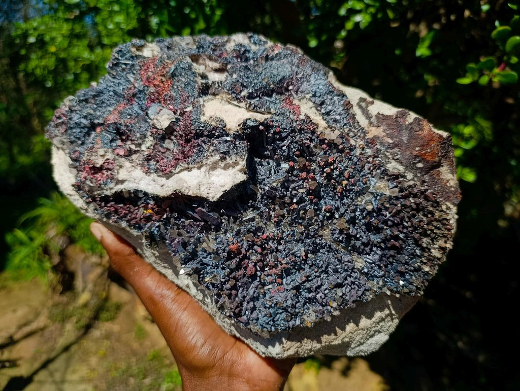Natural Large Blacknite Cluster with Smokey Quartz x 1 From Ambositra, Madagascar - Toprock Gemstones and Minerals 