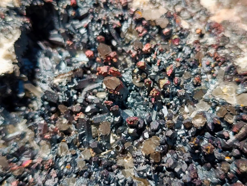 Natural Large Blacknite Cluster with Smokey Quartz x 1 From Ambositra, Madagascar - Toprock Gemstones and Minerals 