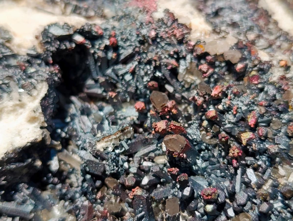 Natural Large Blacknite Cluster with Smokey Quartz x 1 From Ambositra, Madagascar - Toprock Gemstones and Minerals 