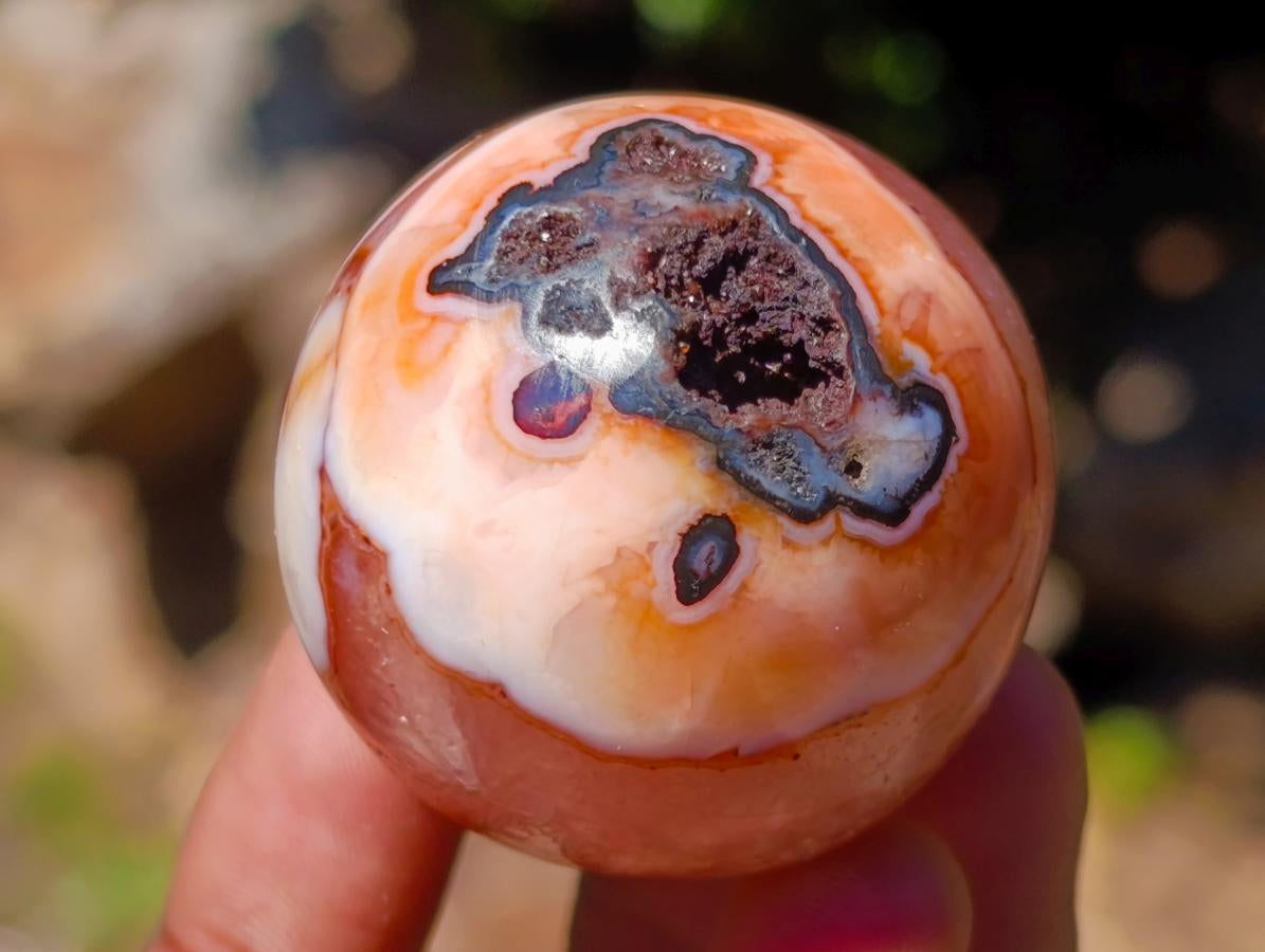 Polished Carnelian Agate Gemstone Spheres x 12 From Madagascar - Toprock Gemstones and Minerals 