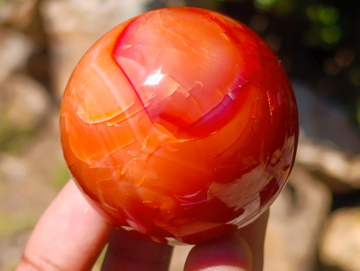 Polished Carnelian Agate Gemstone Spheres x 12 From Madagascar - Toprock Gemstones and Minerals 