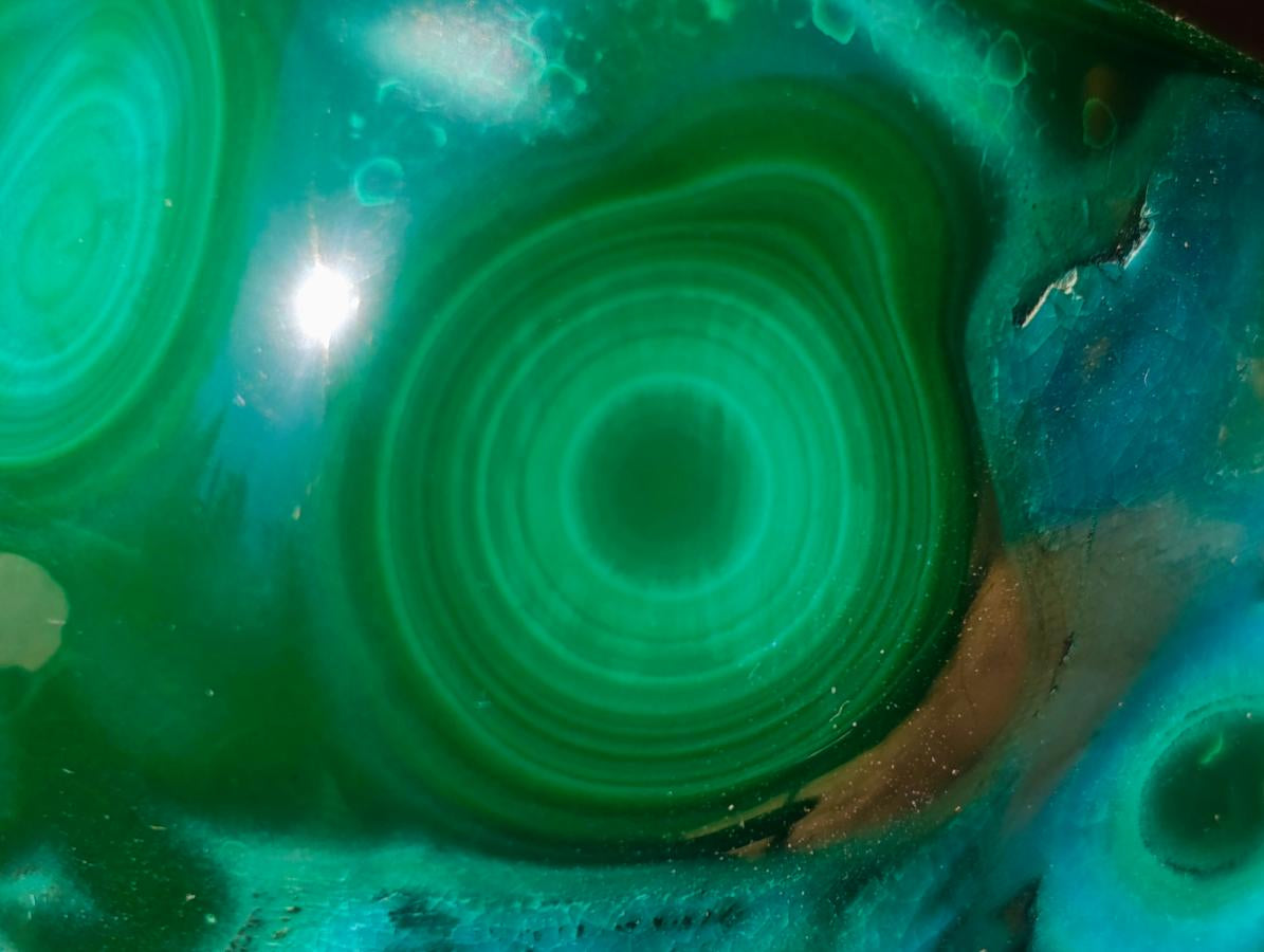 Polished Flower Banded Malachite Free Forms x 6 From Congo - Toprock Gemstones and Minerals 