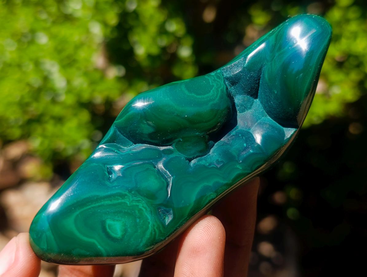 Polished Flower Banded Malachite Free Forms x 6 From Congo - Toprock Gemstones and Minerals 