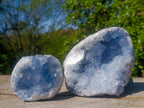 Natural Blue Celestite Specimens x 2 From Sakoany, Madagascar - Toprock Gemstones and Minerals 