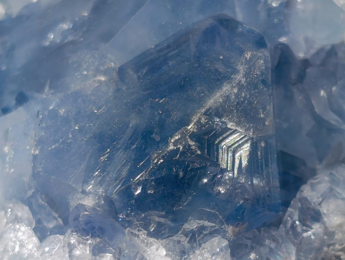 Natural Blue Celestite Specimens x 2 From Sakoany, Madagascar - Toprock Gemstones and Minerals 