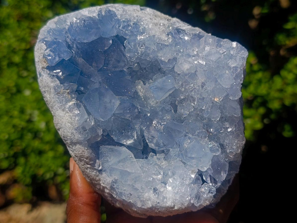 Natural Blue Celestite Specimens x 2 From Sakoany, Madagascar - Toprock Gemstones and Minerals 