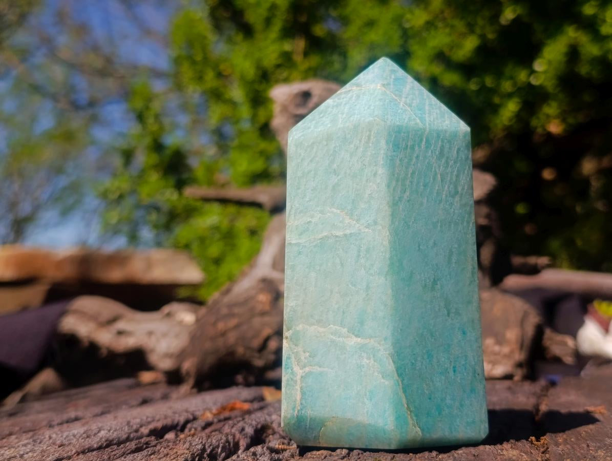 Polished Amazonite Display Crystals x 2 From Madagascar - Toprock Gemstones and Minerals 
