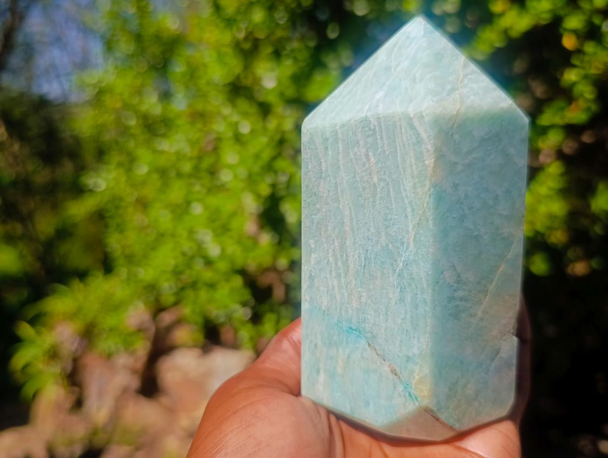 Polished Amazonite Display Crystals x 2 From Madagascar - Toprock Gemstones and Minerals 